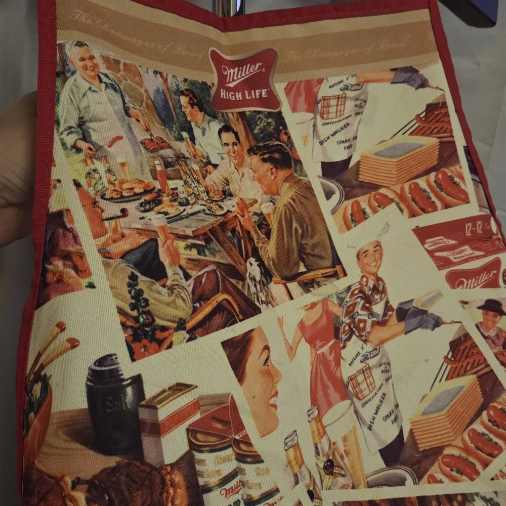 Grill Master Energy | Miller High Life Retro Beer Advertising Apron BBQ Ready